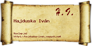 Hajduska Iván névjegykártya
